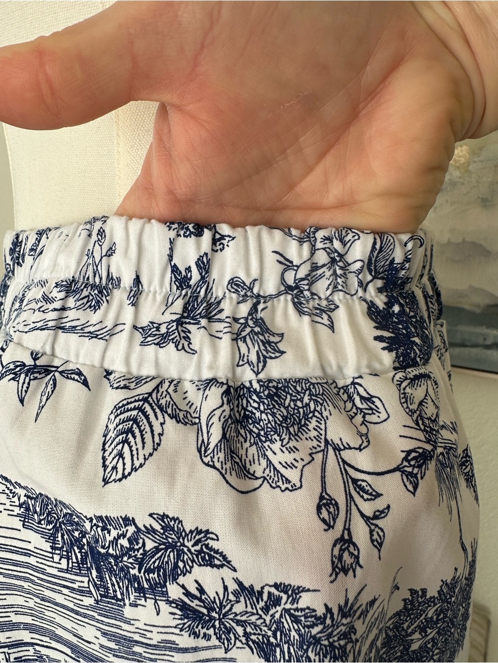 Harlow & Rose Romantic Toile Print Blue - White Maxi Skirt Cottagecore Size: S - Picture 8 of 16